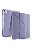 Apple iPad Pro 13 inç 2024 M4 (A2925-A2926) Uyumlu Kılıf 3 Farklı Stand Kalemlikli Tri Folding Tablet Kılıfı