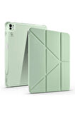 Apple iPad Pro 13 inç 2024 M4 (A2925-A2926) Uyumlu Kılıf 3 Farklı Stand Kalemlikli Tri Folding Tablet Kılıfı