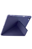 Apple iPad Air 13 Inç 2024 (A2898-A2899) Uyumlu Kılıf 3 Farklı Stand Kalemlikli Tri Folding Tablet Kılıfı