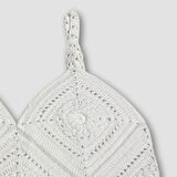 Uretti - Yıldız 7202 - El Örgüsü Crop Büstiyer Bikini Üstü Motif - Beyaz