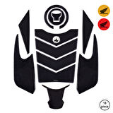 Honda NX500 2025 ile Uyumlu Kaydırmaz 6D Karbon 13 Parça Tank Pad Seti GC26