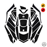 Honda PCX 125 2025 ile Uyumlu Kaydırmaz 6D Karbon 44 Parça Tank Pad Seti GC40