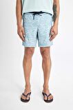 DeFactoFit Regular Fit Baskılı Esnek Dokulu Diz Boyu Sporcu Deniz Şortu B5992AX24HSBE107