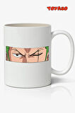 One Piece Roronoa Zoro Anime Temalı Beyaz Kupa Bardak Sevgiliye Arkadaşa Hediye
