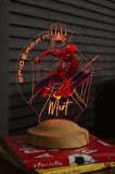 Spiderman Örümcek Adam Spider Man Figürlü Kişiye Özel Gece Lambası, Renkli Led Lamba, Spider-man