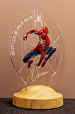 Spiderman Örümcek Adam Spider Man Figürlü Kişiye Özel Gece Lambası, Renkli Led Lamba, Spider-man