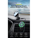 Baseus Magsafe İphone 11 12 13 14 Pro Max Kablosuz Araç Şarjı Araç Telefon Tutucu