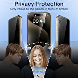 Apple iPhone 16 ile Uyumlu Hayalet Gizlilik Filtreli Privacy 5D Cam Ekran Koruyucu
