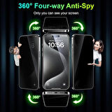 Apple iPhone 16 Plus ile Uyumlu Hayalet Gizlilik Filtreli Privacy 5D Cam Ekran Koruyucu