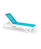 Omnipazar SY-2534 Beyaz-Turkuaz Royal Fileli Lüks Şezlong 2'li Set