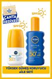 Nivea Sun Çocuklar Için Güneş Koruyucu Roll-on 50ml Ve Koruma Nem Vücut Spreyi 200ml, Spf50, Çanta