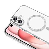 Apple iPhone 16 Plus Uyumlu Kılıf Kamera Korumalı Parlak Renkli Kenarlı Magsafe Özellikli Kapak