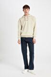 Boxy Fit Kapüşonlu Baskılı Sweatshirt