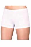Likralı Süprem Kadın Boxer Short Beyaz 2100B