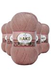 5 Adet Angora Lüks El Örgü İpi Bronz 11054