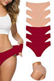 6 Adet Kadın Dikişsiz Lazer Kesim Esnek İz yapmayan Külot S7