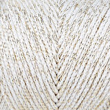 Loren Soft Star Makrome İpi Sarı Simli Krem RM103