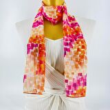 PAREDORA Mozaik Turuncu Uzun Fular