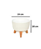 Omnipazar ELF-495 Dekoratif Ayaklı Nostalji Saksı 5 lt Beyaz 5 Adet 