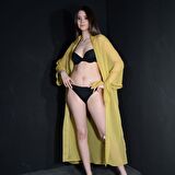 PAREDORA Keten Sarı Kimono Pareo