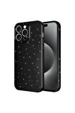Apple iPhone 15 Pro Max Uyumlu Simli Görünüm Kamera Korumalı Kadın Telefon Kılıfı Kapak