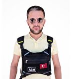 Motorcu Göğüs Çantası Reflektörlü Su Geçirmez Kan Grubu AB+