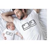 MODAVALS CTRL C/CTRL V BABA ÇOCUK TSHIRT AİLE KOMBİN - BEYAZ
