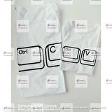 MODAVALS CTRL C/CTRL V BABA ÇOCUK TSHIRT AİLE KOMBİN - BEYAZ