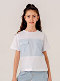 Kız Çocuk Çizgili T-Shirt 1700