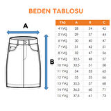 Kız Çocuk Gabardin Pileli Keten Etek 2958