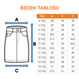Kız Çocuk Sağ Üst Parçalı Kot Etek 2602