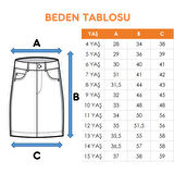 Kız Çocuk Sol Pileli Kot Etek 2955