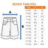 Kız Çocuk Şeritli Kot Şort Etek 2875