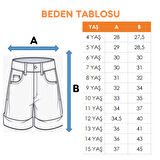 Kız Çocuk Üstten Cepli Kot Şort 2857