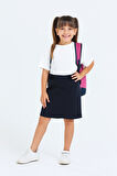 Kız Çocuk Beli İpli Okul Kaşkorse Şort Etek G2025-1