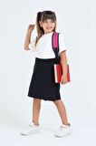 Kız Çocuk Beli İpli Okul Kaşkorse Şort Etek G2025-1