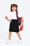 Kız Çocuk Beli İpli Okul Kaşkorse Şort Etek G2025-1
