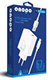 onopo 67w Usb Turbo Hızlı Şarj Aleti Seti Esnek Kablo Type-c - M6