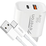 Everon 25w Usb Typec Kablolu Şarj Cihazı Evr-023-C