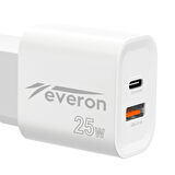Everon 25W Pd Usb Typec Girişli Hızlı Şarj Cihazı EVR-023