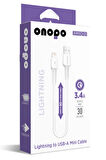 onopo İphone Apple Uyumlu  Lightning To USB Mini Kablo 3.4A Hızlı Şarj ve Data Kablosu 30CM - Q3