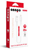 onopo İphone Apple Uyumlu  Type-C To Lightning Mini Pd 20W Hızlı Şarj ve Data Kablosu 30CM - P3