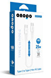 onopo Android Xiaomi Ve Samsung Uyumlu Type-C To Type-C Mini Pd 25W Hızlı Şarj ve Data Kablosu 30CM - P2