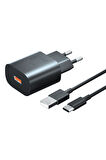 onopo 22w Usb Hızlı Şarj Aleti Seti Esnek Type-c Kablo - M9