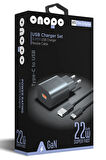 onopo 22w Usb Hızlı Şarj Aleti Seti Esnek Type-c Kablo - M9