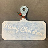 Uretti - Funda 1603 - El Yapımı Yılbaşı Temalı Ahşap Pano Ve İkili Eldiven Biblo Seti