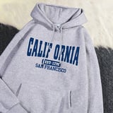 Sonbahar Kış Bayan Kapüşonlular California Est 1776 San Francisco Baskılı Kazak Sıcak Polar R