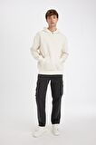 DeFacto Boxy Fit Kapüşonlu Sırt Baskılı Baskılı Sweatshirt C7047AX24AUER137