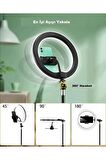 10"inç ring light Youtuber Tiktok Çekim Işıklı Telefon Tutucu Influencer Makyaj Işığı 2.10 M tripod