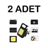 2 Adet LED Mini Anahtarlık Fener Şarjlı Kamp Balıkçı Tamirci Için Çalışma Feneri Çok Fonksiyonlu Taşınabilir